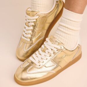Nib Collins Casual Lace-Up Sneaker Gold Metallic